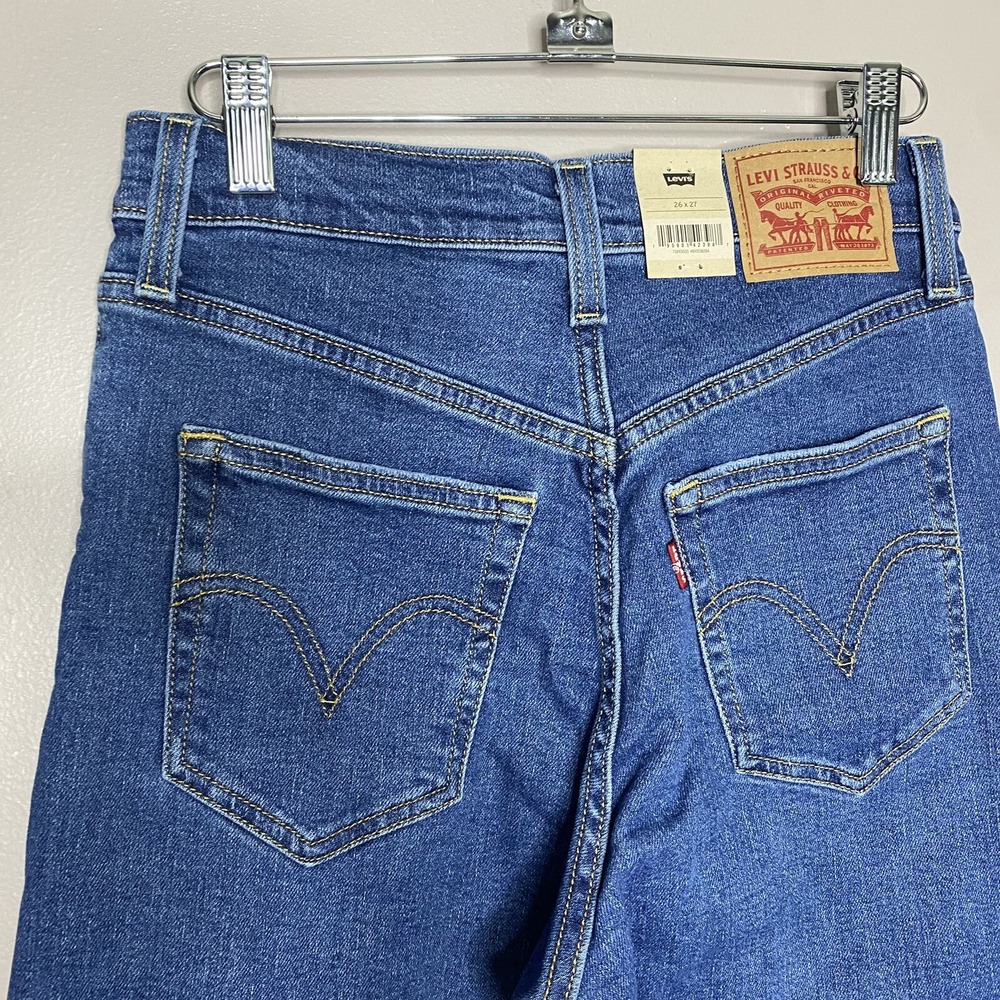 Levis Ribcage Straight Ankle Button Fly Super High Rise Jeans Size 26X27 - Picture 6 of 16